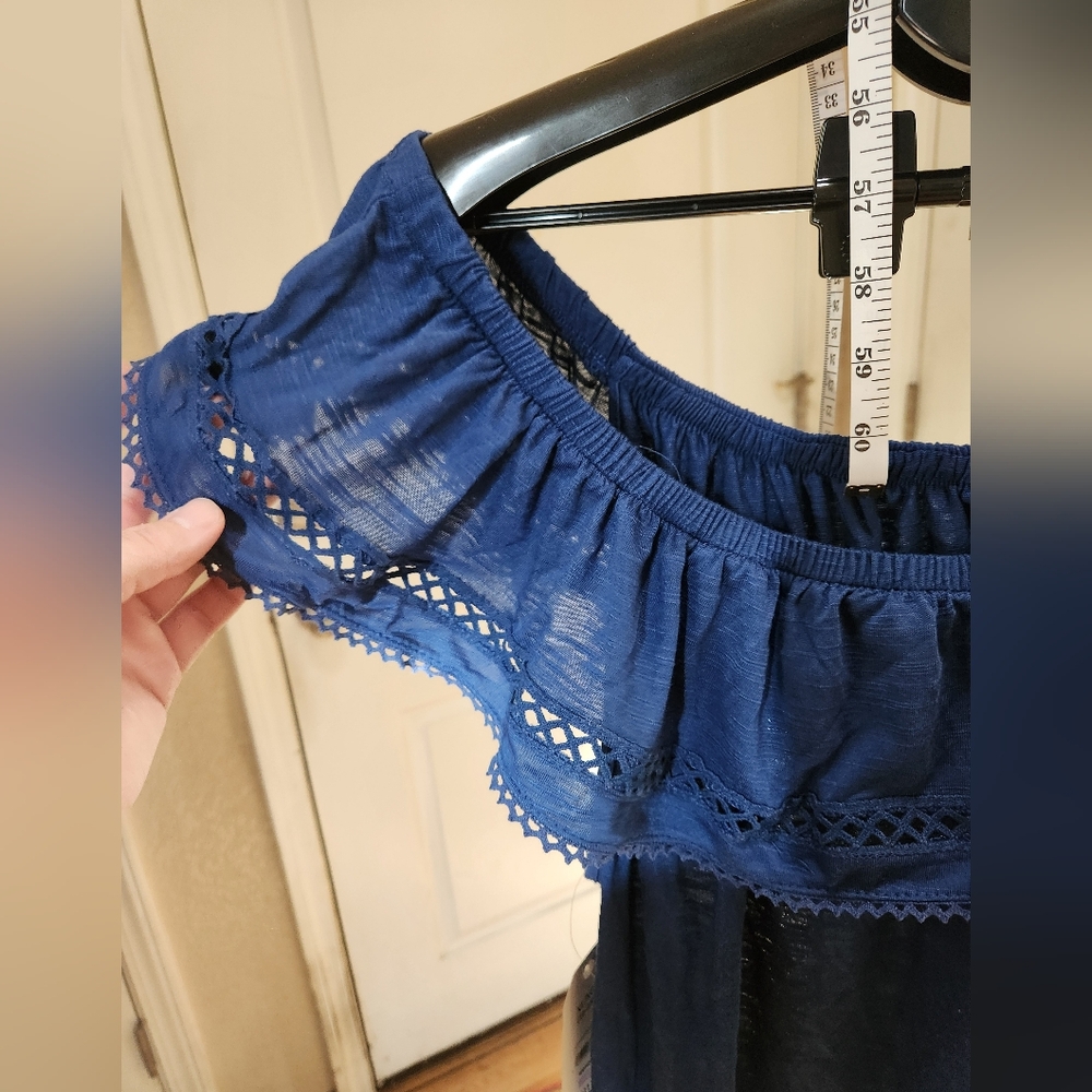 NWT Women's Blue Off-Shoulder Top Faded Glory Size XL - Picture 3 of 9
